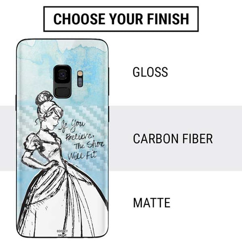 Disney Cinderella Sketch Art Shoe Will Fit Galaxy S9 Skin